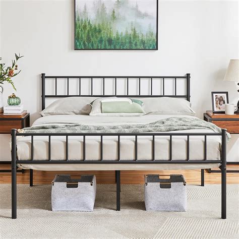 Yaheetech Twin Bed Frame Metal Platform Bed with Petal Accented Headboard/Footboard/14.4 Inch Under Bed Storage/No Box Spring Needed,Black iPormis Metal Twin Bed Frame with Iron-Art Headboard, Heavy Duty Metal Platform Bed Frame with 14 Steel Slats Support, No Box Spring Needed, Noise-Free, Easy Assembly, Twin 